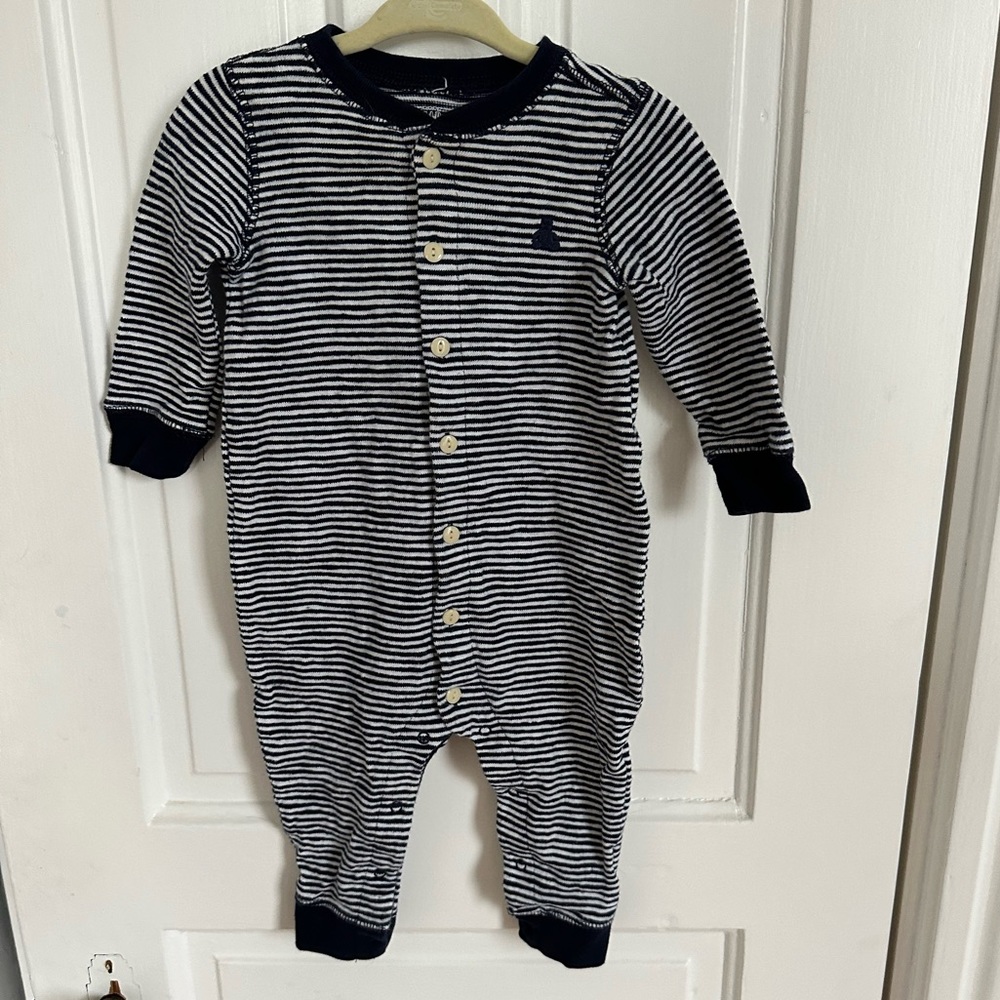 Baby Gap cotton stripe button up one piece size 6-12 months